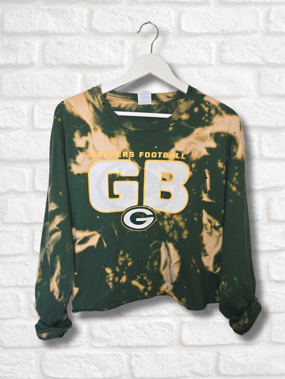 Green Bay Packers Crop Top W/Rhinestones